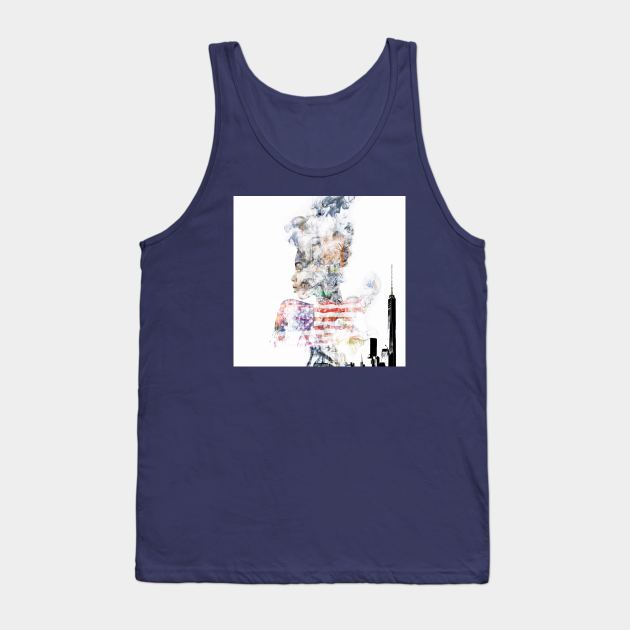 This Girl is on Fire with Flag Tank Top by Phatpuppy Art